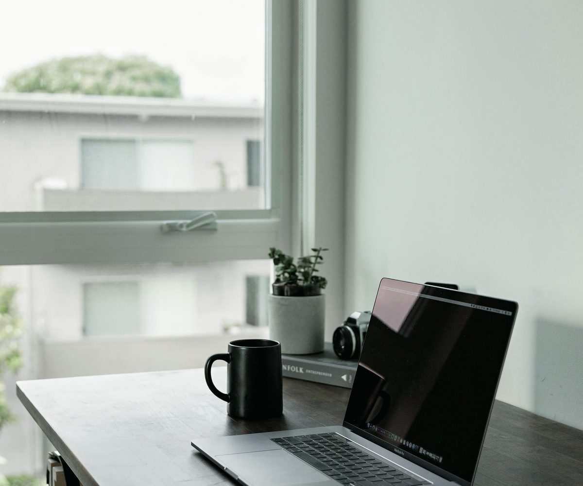 Laptop on a desk, get your key